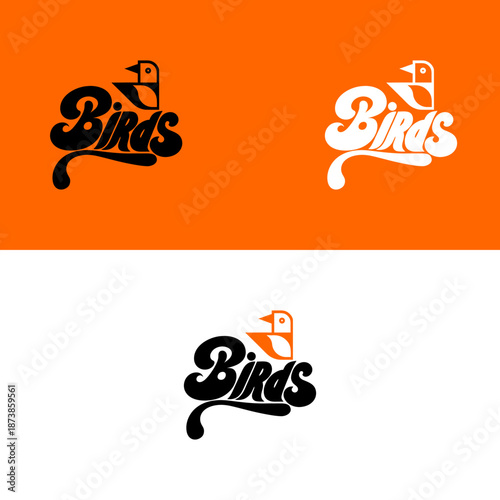 Retro Bird Typography Logo Design