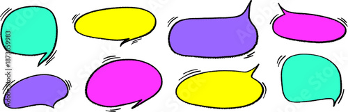 Expressive speech bubble works perfectly for comic dialog, shaped by manga aesthetics and manga rhythm. Rough bubble lines enhance speech flow in doodle boxes.