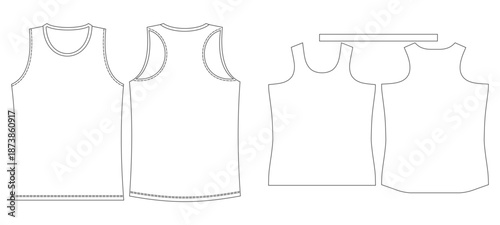 Tank Top Mockup And Pattern Template Vector
