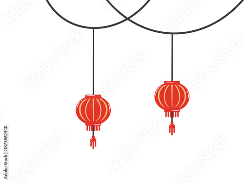 Hand Drawn Chinese Lanterns Decoration
