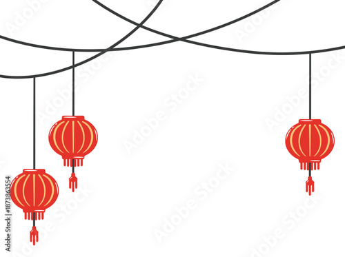 Hand Drawn Chinese Lanterns Decoration
