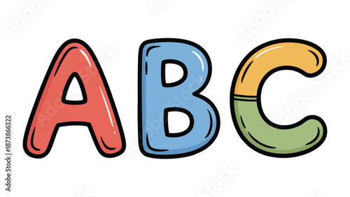 Colorful Alphabet Blocks: A vibrant set of ABC letters, each a unique color, playfully presented.