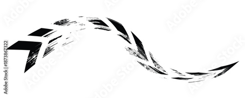 Tire Track . Design Element . Car tread silhouette . Mud splash grunge texture