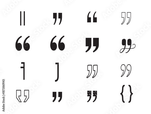 A collection of various quotation marks and punctuation symbols
