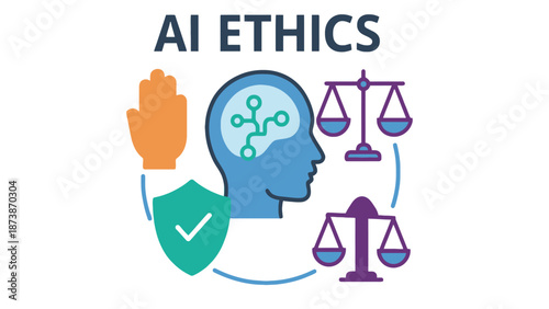 A conceptual illustration of AI ethics and responsible technology development