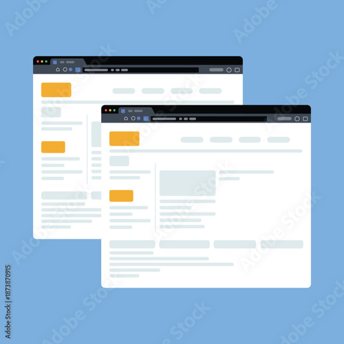Website Interface Layout and Web Page Design Concept Illustration