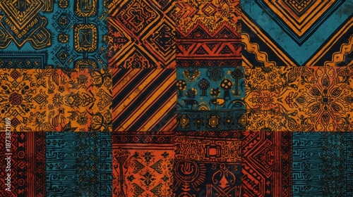 Vibrant geometric textile patterns