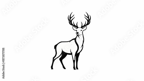 Majestic Stag Silhouette Standing Proudly.