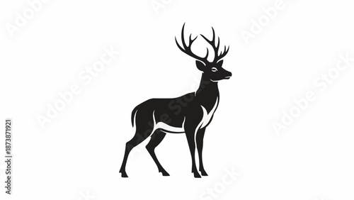 Majestic Stag Silhouette Standing Proudly.
