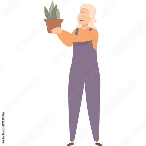 Person holding a potted plant