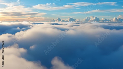 AI generated high-altitude clouds drifting gently in a peaceful sky