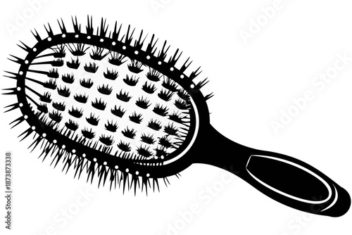 hairbrush silhouette illustration for hair care, beauty, and personal grooming concept design