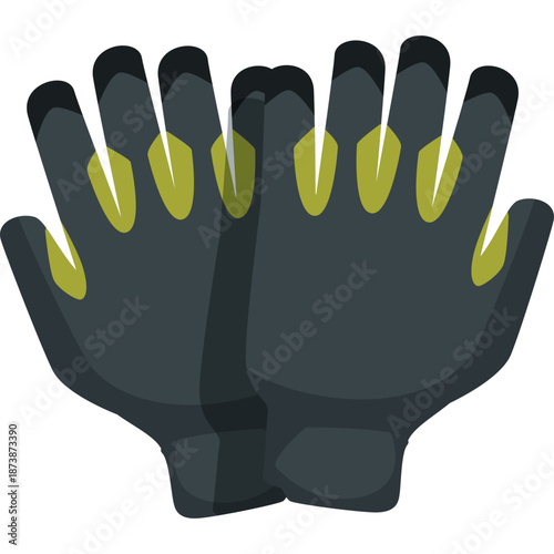 Pair of black and yellow work gloves