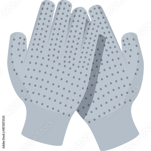 Pair of textured grey cleaning gloves
