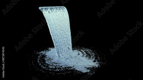 Isolated Medium Waterfall with a Normal flow on a black background
