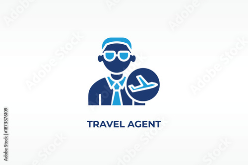 TRAVEL AGENT vector, icon or logo sign isolated symbol illustration