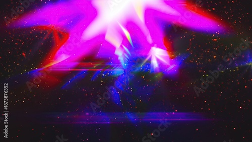 Abstract bright with lights and particles. Computer generated