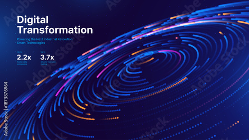 Cyber Big Data Flow Particles Bokeh. Digital Neural Network. Concept of AI Artificial Intelligence Technology Machine Deep Learning. Digital Communication. Science Technology Presentation Vector.