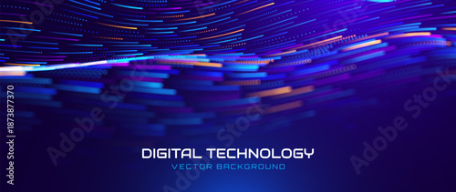 Big Data Flow AI Dots Particles Background. Digital Neural Network. Concept of Artificial Intelligence Technology Machine Deep Learning. Digital Communication. Science Technology Vector.