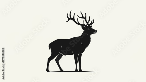 Majestic Stag Silhouette Standing Proudly.