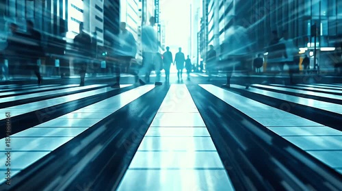 Wallpaper Mural People walking on zebra crossing with blur effect, the city life Torontodigital.ca