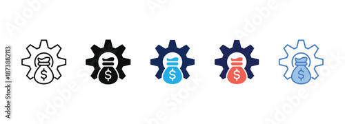 cost control icon collection with multiple styles