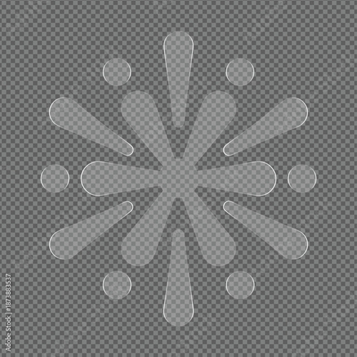 Abstract Snowflake Design Isolated on Transparent Background