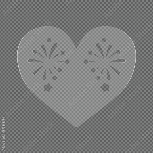 Heart Shape with Snowflakes and Stars Design Element