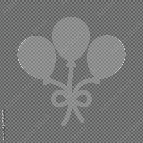 Three Balloons with Ribbon Decoration on Transparent Background