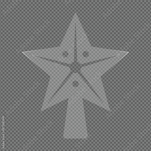 Transparent Star Decoration Isolated on Transparent Background