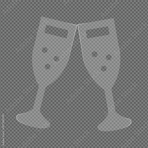 Two Wine Glasses Clinking Celebration Toast Cheers