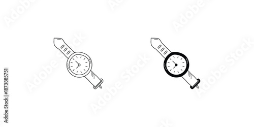 Watch set icon with white background vector stock illustration
