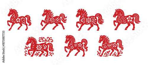 horse chinese paper cutting collections