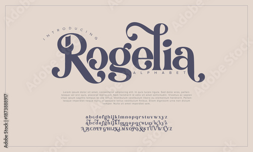 Modern luxury beauty font alphabet logo. Typography beautiful minimal elegant classic letter serif fonts fashion wedding vintage retro logos. vector illustration