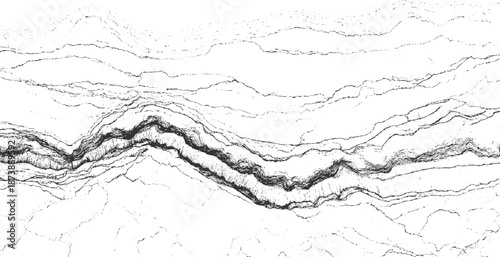 Detailed monochrome abstract background with layered wavy lines and a prominent dark central band of dense texture and fine grain