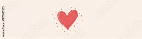 Drawing of a heart with sprinkles on it