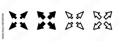 Fullscreen Icon vector illustration. Expand to full screen sign and symbol. Arrows symbol