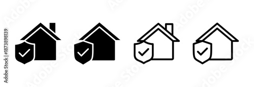 home insurance icon vector illustration. home protection sign and symbol
