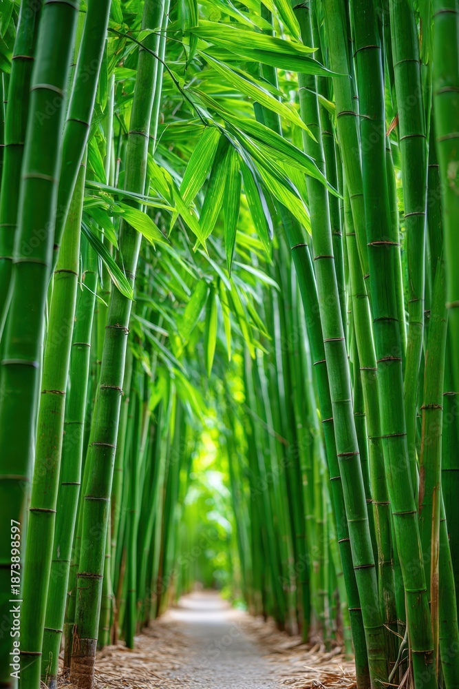 Fototapeta premium Serene bamboo pathway in nature