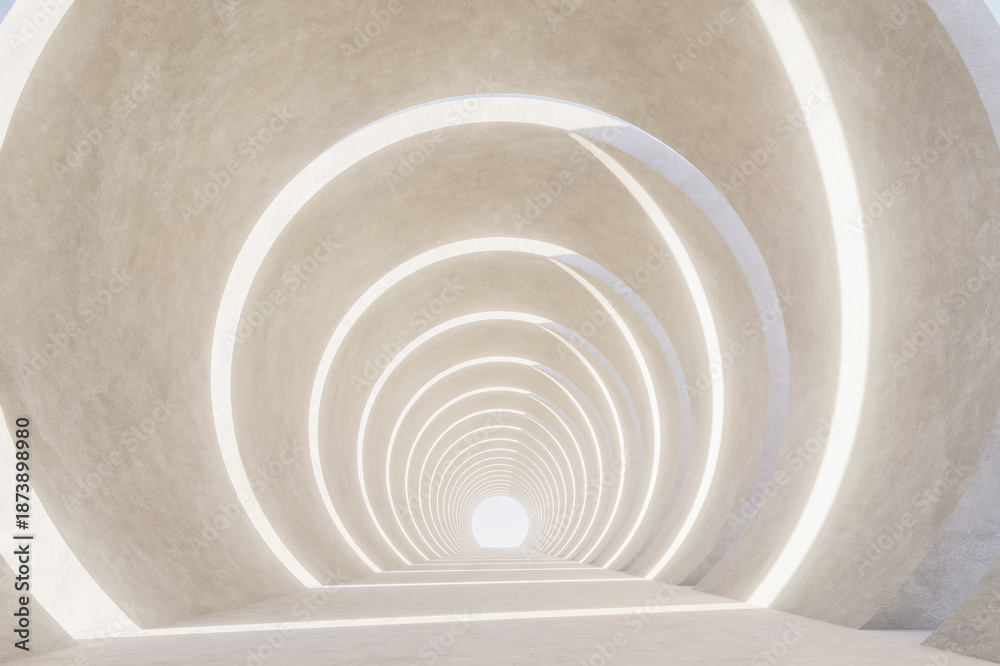 Fotografie Minimal futuristic corridor with geometric frames