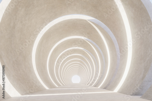 Photos Minimal futuristic corridor with geometric frames