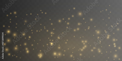 Soft drifting golden dust particles float gently, creating smooth motion, airy layers, and warm luminous highlights. vector