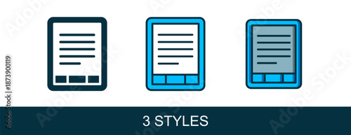 Filled outline E-Book reader icon isolated on white background. Vector