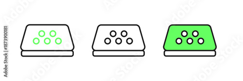 Set line Taxi car roof icon isolated on white background. Vector