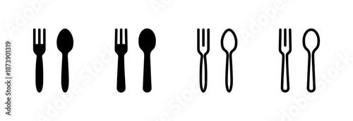 spoon and fork icon vector illustration. spoon, fork and knife icon vector. restaurant sign and symbol
