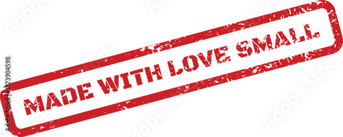 A rectangular textured rubber stamp featuring Made with Love Small to highlight personalized handiwork