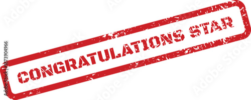 A textured diagonal stamp mark displays Congratulations Star text for excellent performance recognition