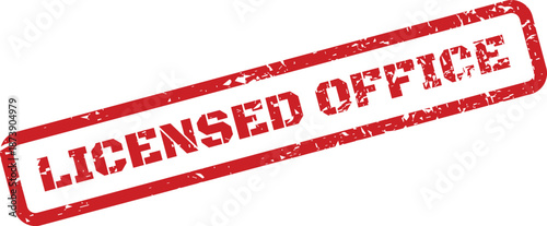 A textured red grunge stamp graphic clearly indicates an official licensed office location status