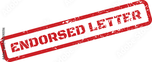 A textured red rubber stamp impression marking an endorsed letter for official business correspondence