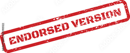 A textured red rubber stamp isolated on white with the text Endorsed Version clearly visible
